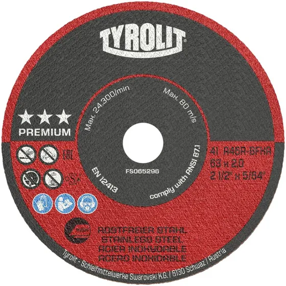 Skæreskive Premium 41F ø75x1,6x10 A46R-BFXA til rustfrit stål