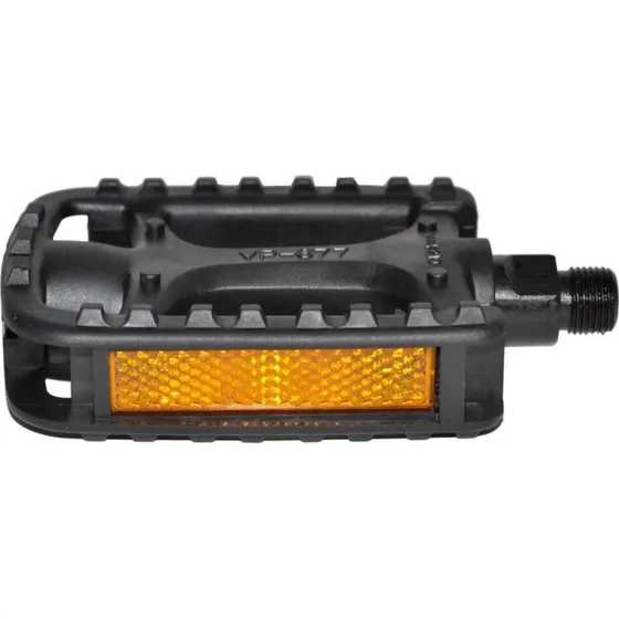 BikePartner Pedaler 9/16 Nylon Sort med reflekser