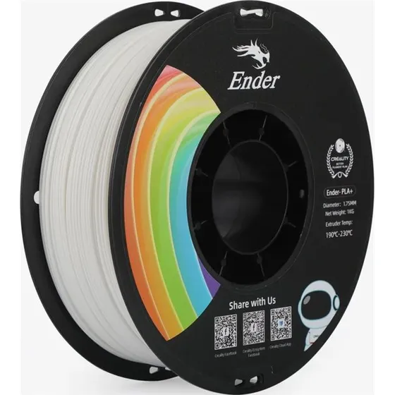 Creality3D Ender PLA+ Filament 1.75mm - Hvid - 1 kg
