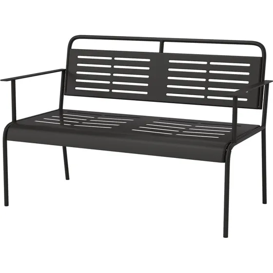 Uden mærke Havebænk 121x64x84 cm - Sort, 2-personers