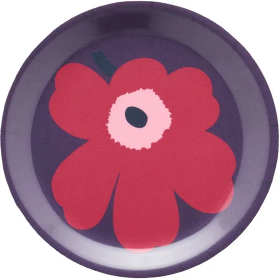 Marimekko Unikko glasunderlag 4-pak, 11 cm, rød/lilla