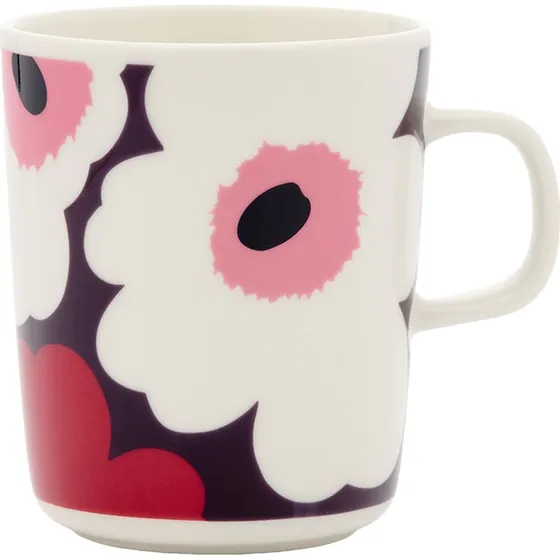 Marimekko Oiva Unikko krus 2,5 dl - Cranberry/Pink
