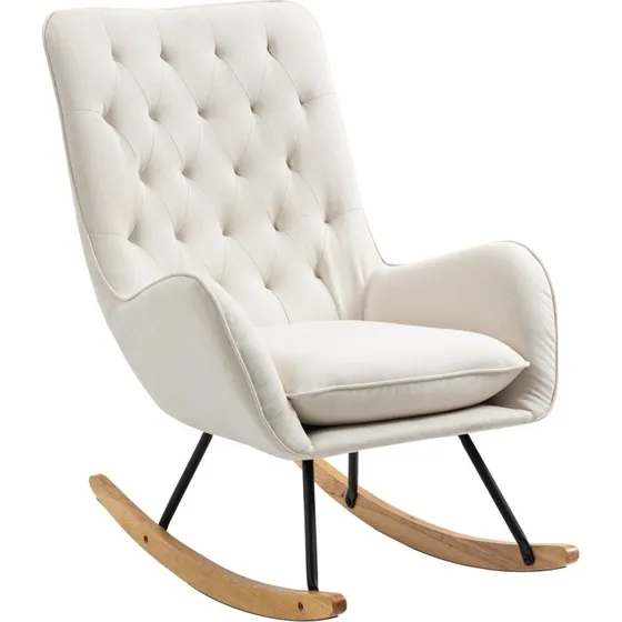 Scandi gyngestol hørlook creme 69×90×100 cm