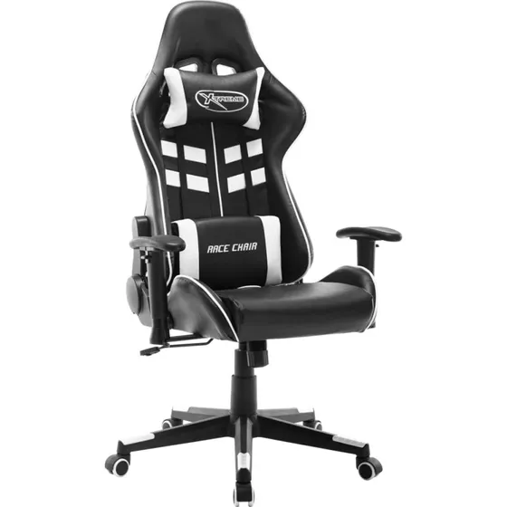 vidaXL gamingstol i kunstlæder, sort/hvid
