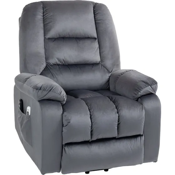 Lænestol med løft, massage og varme 85x94x107 cm, grå