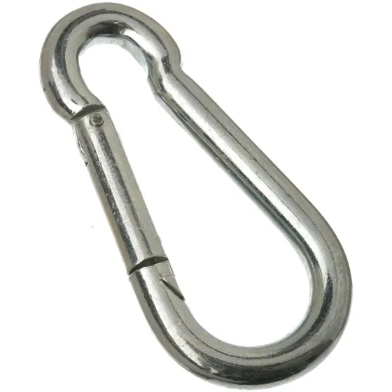 Karabinhage m/åbent øje galv. 12x140mm DIN 5299