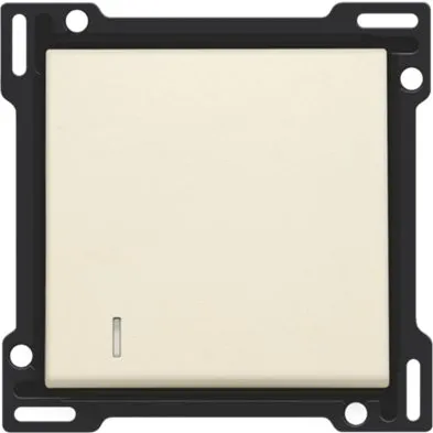 Tangent enkelt afbryder med LED-linse, creme
