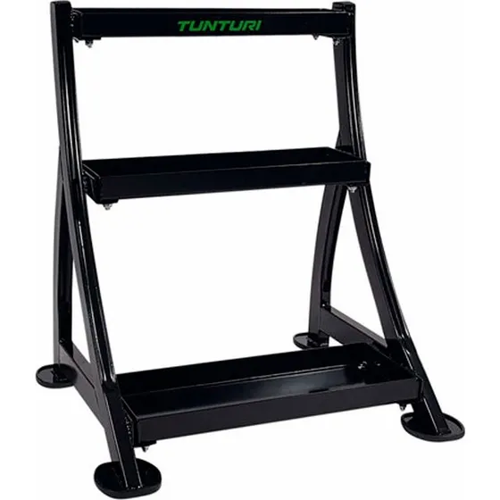 Tunturi Kettlebell-stativ – 3 hylder, pladsbesparende