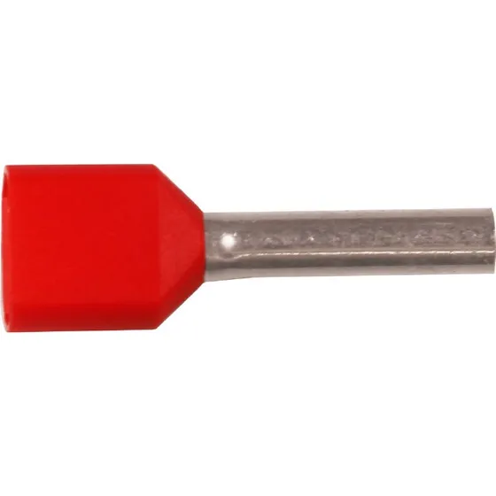 Iso. twin-terminalrør 2x1mm² l12 rød A1-12ETT2