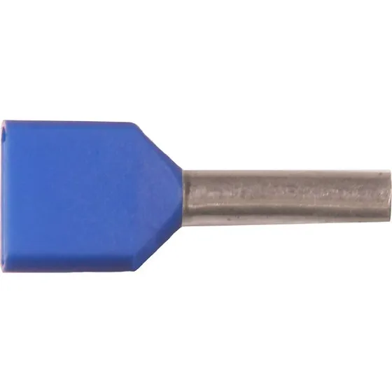 Iso. twin-terminalrør 2x0,75mm² l12 blå A0,75-12ETT2