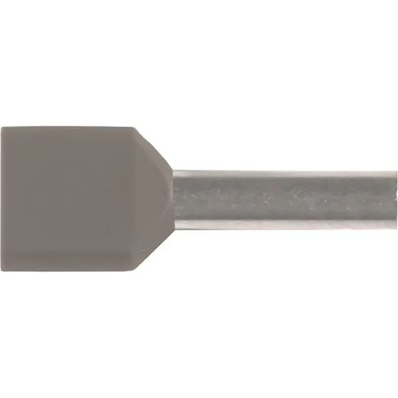 Iso. twin-terminalrør 2x0,75mm² l12 grå A0,75-12ET2