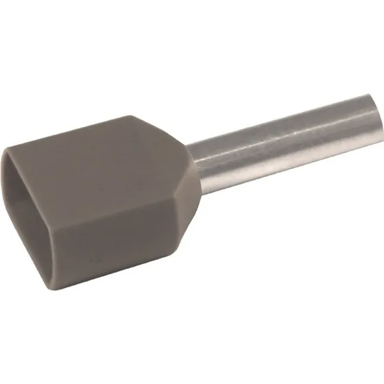Iso. twin-terminalrør 2x0,75mm² l10 grå A0,75-10ET2