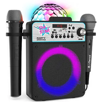 iDance Party Groove 3 Bluetooth karaoke-højttaler, sort