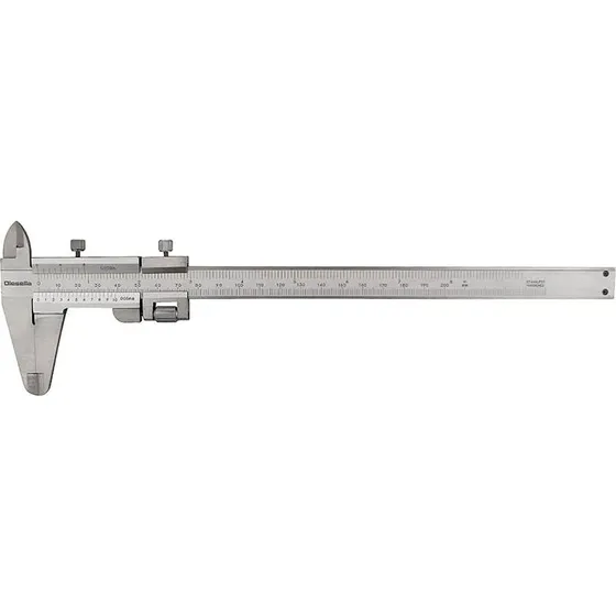 Diesella Skydelære med skruelås 0-200x0,05 mm og 50 mm kæber