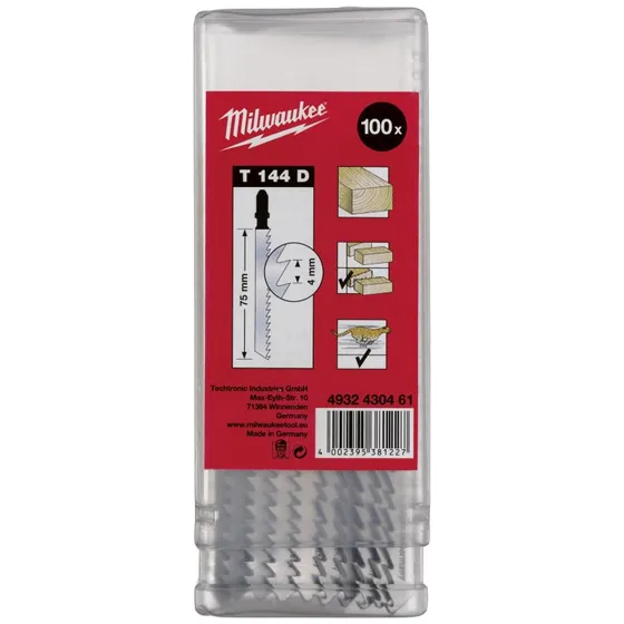 Milwaukee Stiksavblad T144D 75/4 mm (100 stk)