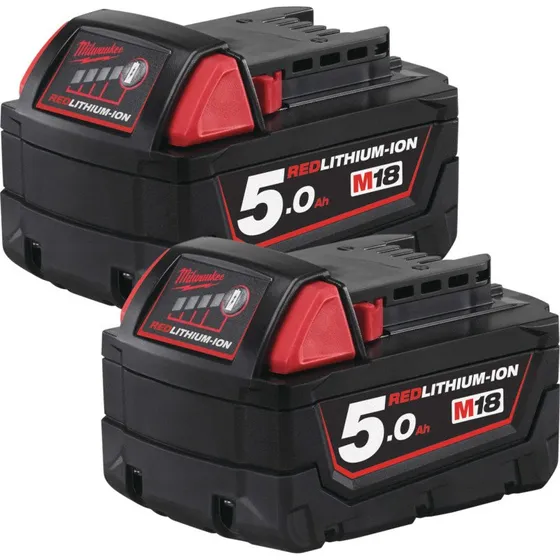 Milwaukee M18 B52 18V 5,0 Ah batterisæt (2 stk.)
