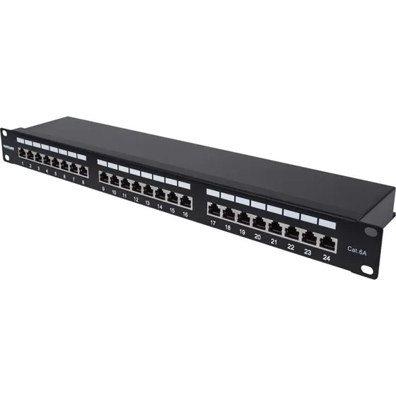 Intellinet Cat6a FTP Patchpanel 24-port 1U - Sort