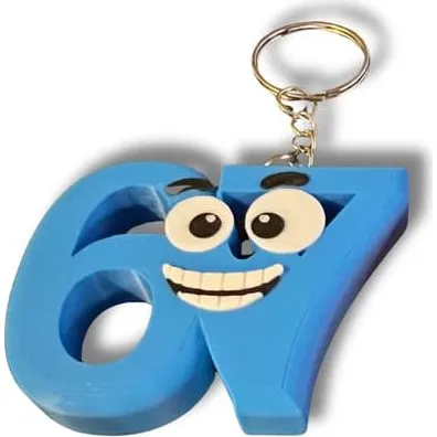 67 Meme Viral Smily Nøglering - 3D-printet PLA