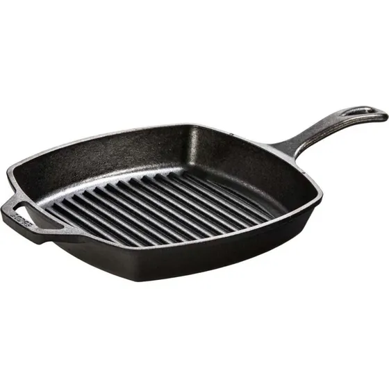 Lodge Kvadratisk Grillpande i Støbejern, 26 x 26,5 cm