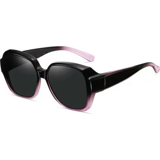 Polarized Suncovers Solbriller Over Glasses - Sort/Lilla