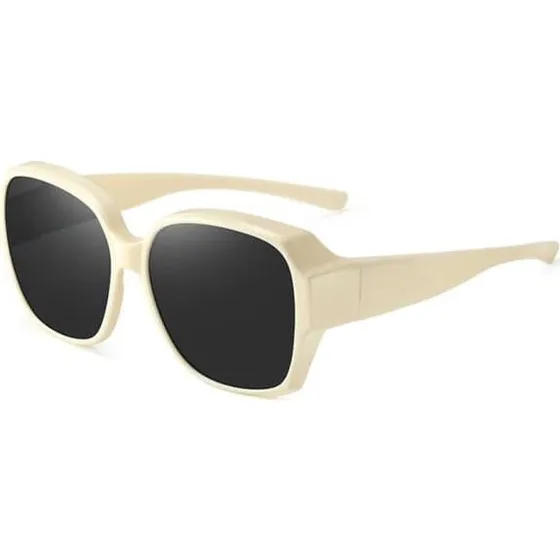 Polarized Suncovers Solbriller over briller - Hvid/Beige