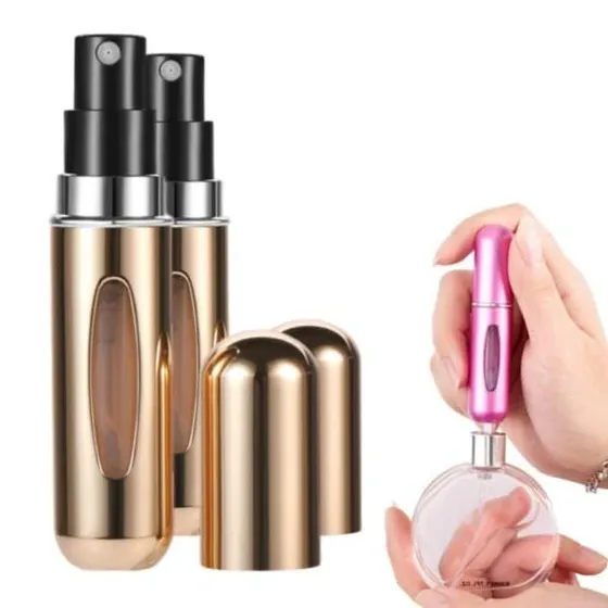 2-pak Mini Refill Parfumeflaske 5 ml - Guld