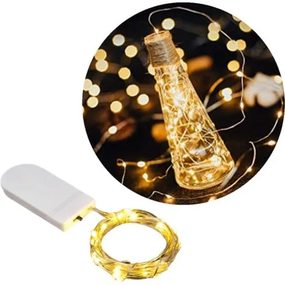 1M Mini LED Light Loop - Batteridrevet, Varm Hvid