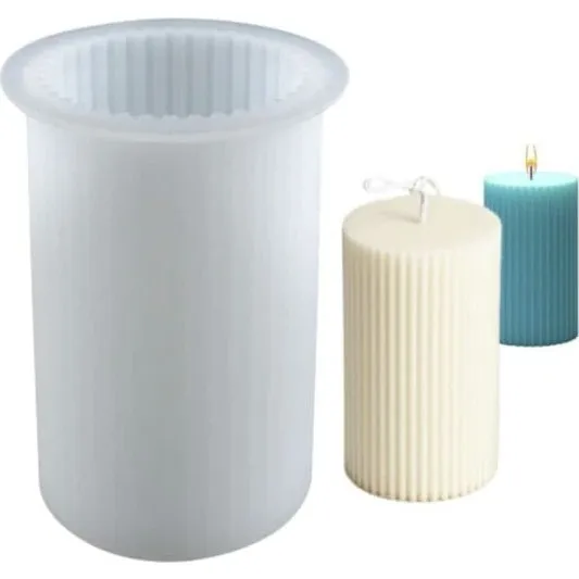 DIY Silikone Lysform Ribbed Cylinder