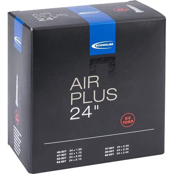 Schwalbe Air Plus Nr. 10 slange 24x1,50–2,40" FV 40 mm, sort