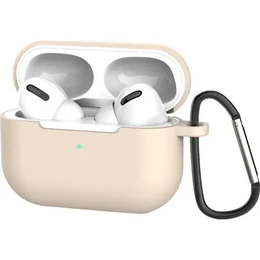 Apple AirPods Pro Case i beige silikone med karabiner