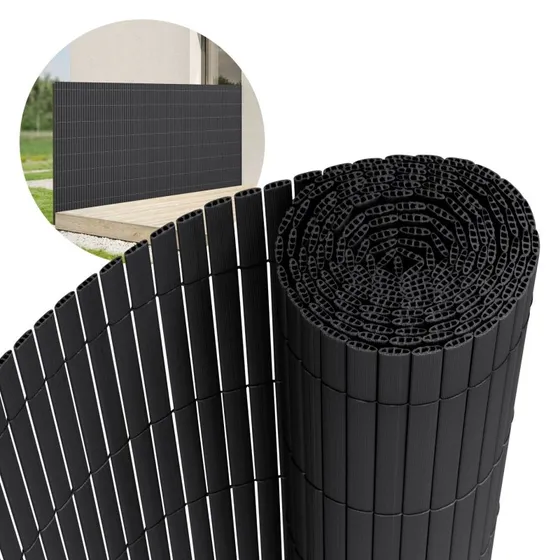 Privatlivshegn PVC Antracit 100x1000 cm - UV-resistent