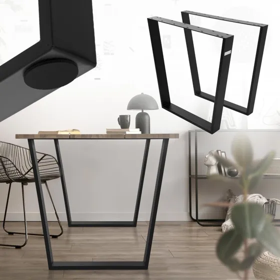 ML-Design Bordben Trapez V-form 75x72 cm - Sort
