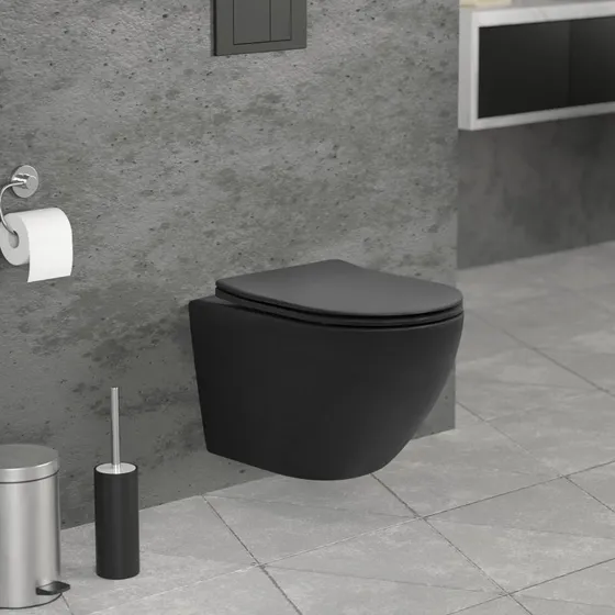 ECD Germany Mat Sort Toilet med Softclose og Termosæde