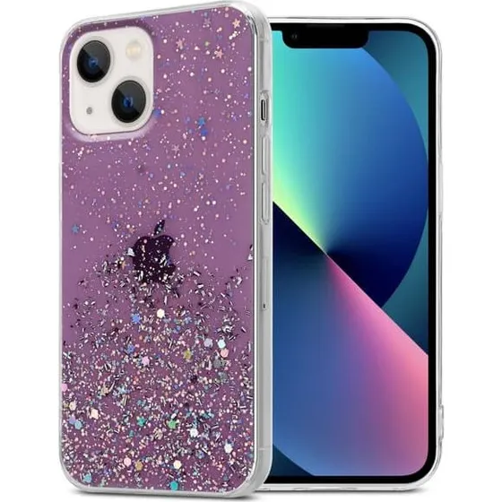 iPhone 13 Cover Etui med Glitterdesign