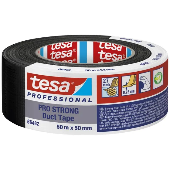 Tesa PRO 66462 Lærredstape Sort 50mm x 50m