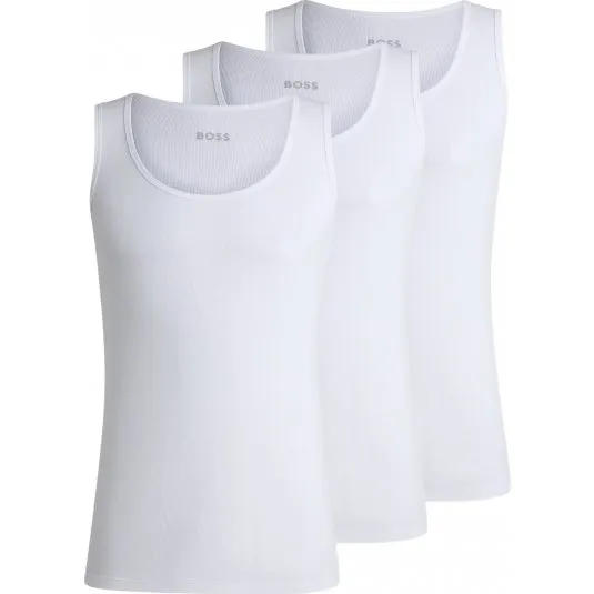 BOSS 3-pak tank tops i hvid til herre