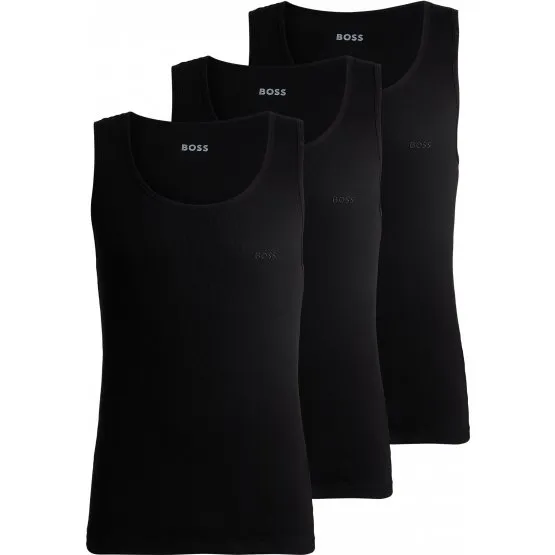 BOSS 3-pak tanktops i sort til herre