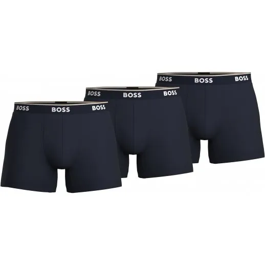 BOSS 3-pak Power boksershorts med signaturstribe - Navy