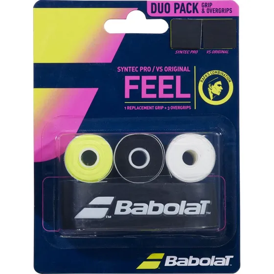 Babolat Syntec Pro + VS Original x3 grippakke – Sort/Gul Fluo/Hvid