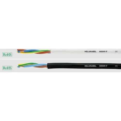 Plastkappeledning H05VV-F sort 3G0,75 R100