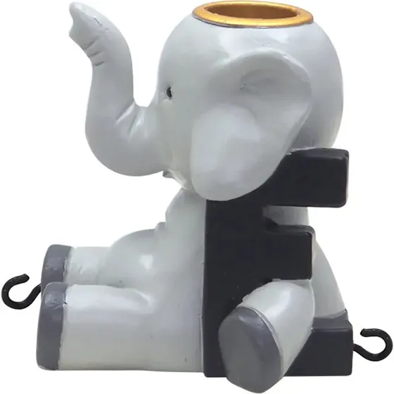 E-bogstav med elefant til navnetog (håndmalet)