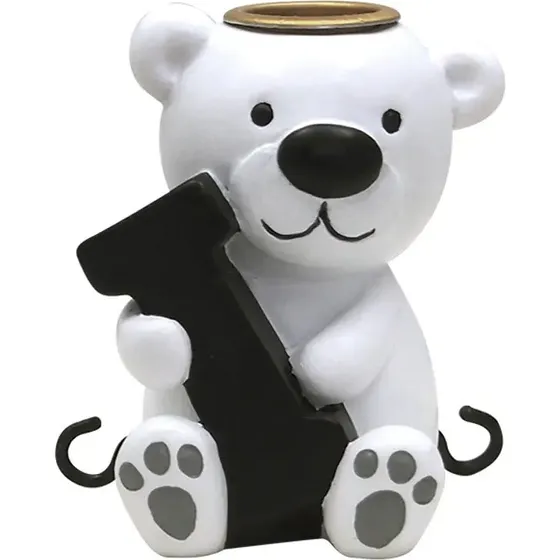 Bogstav til navnetog med isbjørn – håndmalet dekorationsvogn