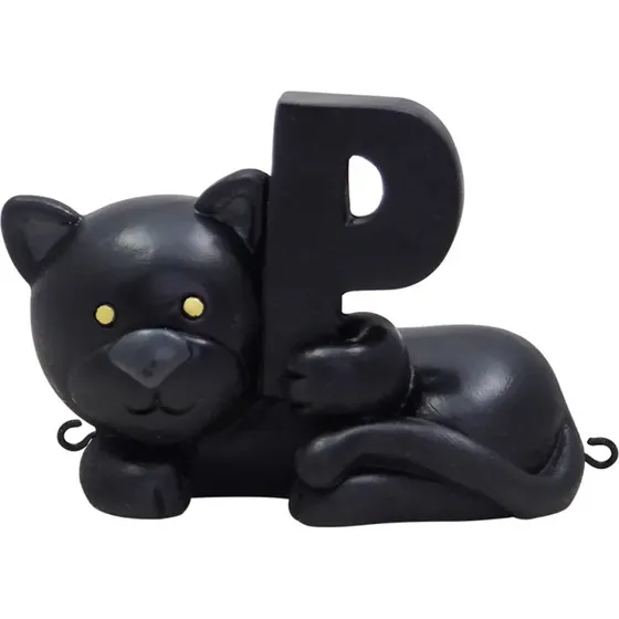 P-bogstav til navnetog med panter – håndmalet dekor