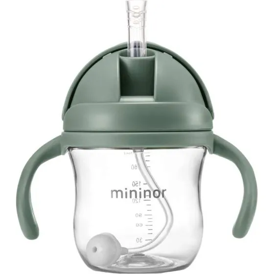 Mininor Sugerørskop Tritan 220 ml – Pilegrøn