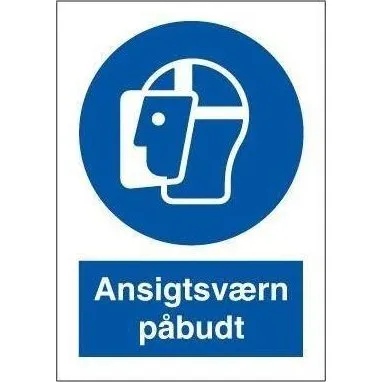Skilt Ansigtsværn påbudt P216 - Plast A4