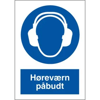 Skilt Høreværn påbudt P204 VK Vinyl A4