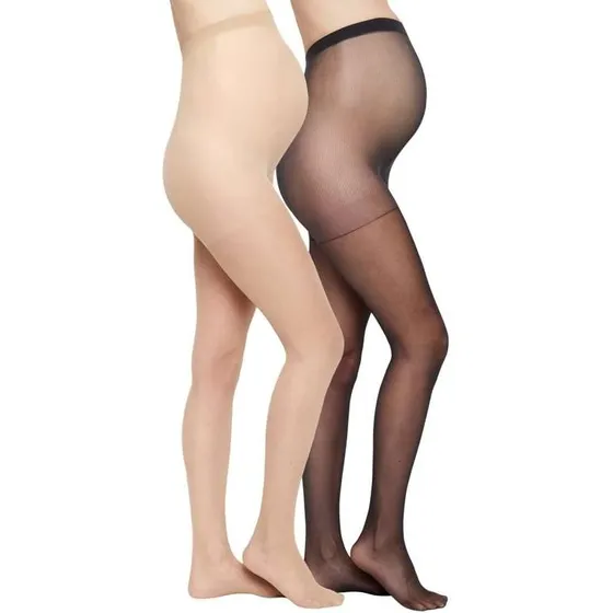 Mamalicious MLMALOU 2-pak ventetights 20 den sort/beige