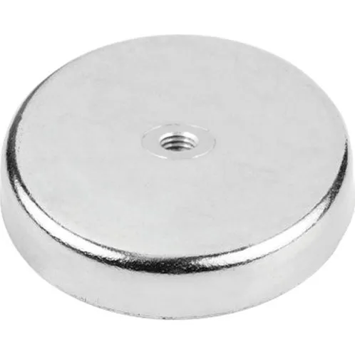 Ferrit pottemagnet Ø80 mm M10 gevindhul (550 N)