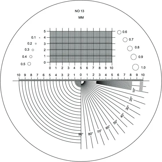 Skala nr. 13 til målelup 10X forstørrelse (art. 15405226)