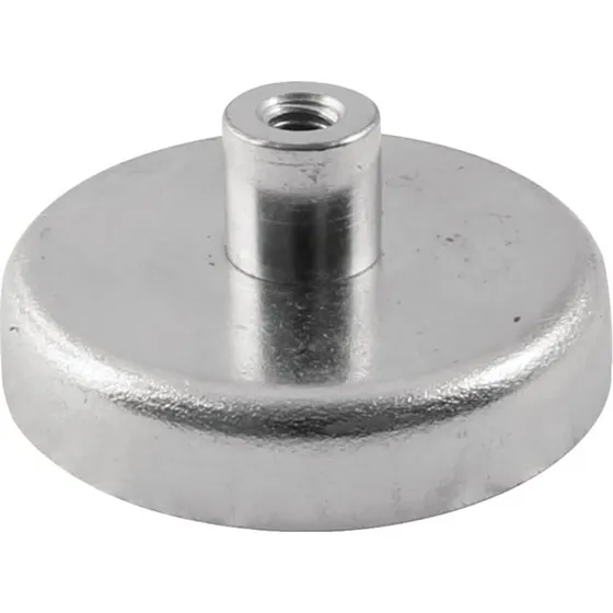 Ferrit pottemagnet Ø40 mm med M5 gevindbøsning (110N)